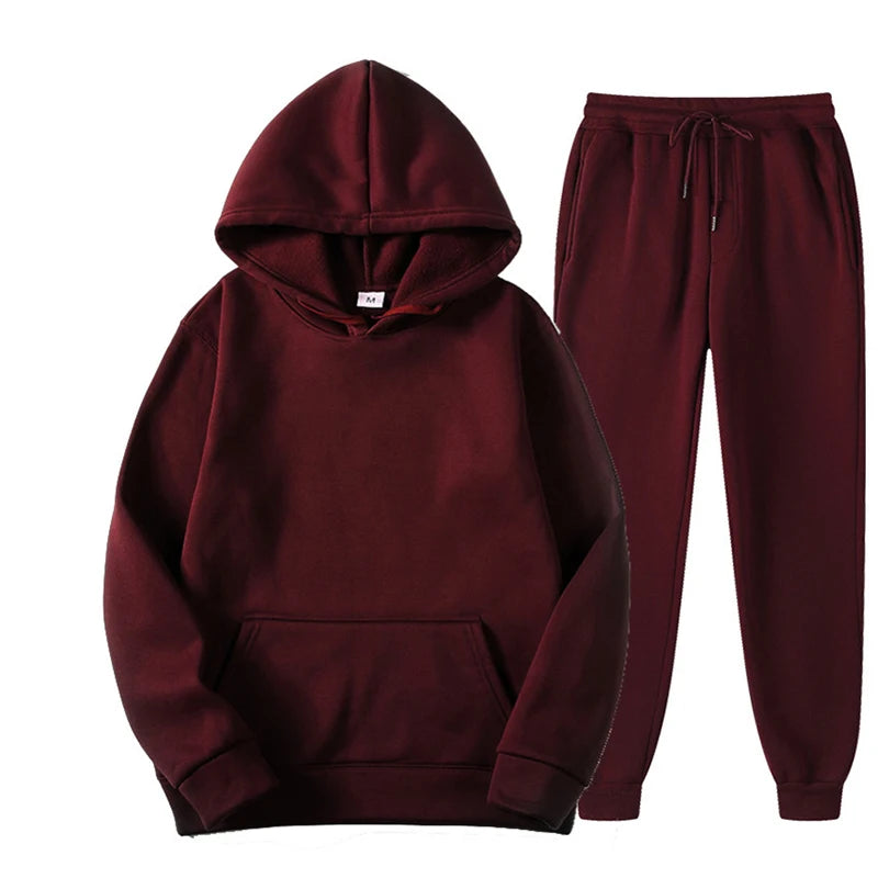 Women's 2-Piece Fitness Tracksuit - Hoodie & High Waist Sweatpants Set