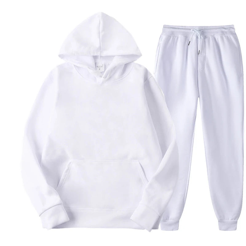 Women's 2-Piece Fitness Tracksuit - Hoodie & High Waist Sweatpants Set