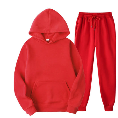 Women's 2-Piece Fitness Tracksuit - Hoodie & High Waist Sweatpants Set
