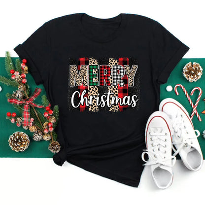 Women’s Holiday Santa Graphic Tee – Merry Christmas Casual Top