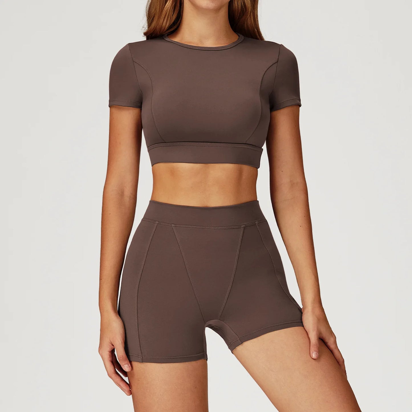 Women's 2-Piece Yoga Set - Long Sleeve Sports Bra & Leggings