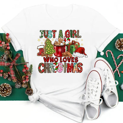 Women’s Holiday Santa Graphic Tee – Merry Christmas Casual Top
