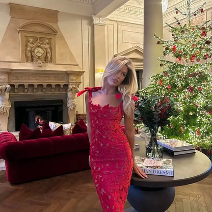 Exclusive 2025 Sexy Bow Sling Maxi Dress – Elegant Slim Party Gown for Women | Limited Stock Christmas & Evening Fashion