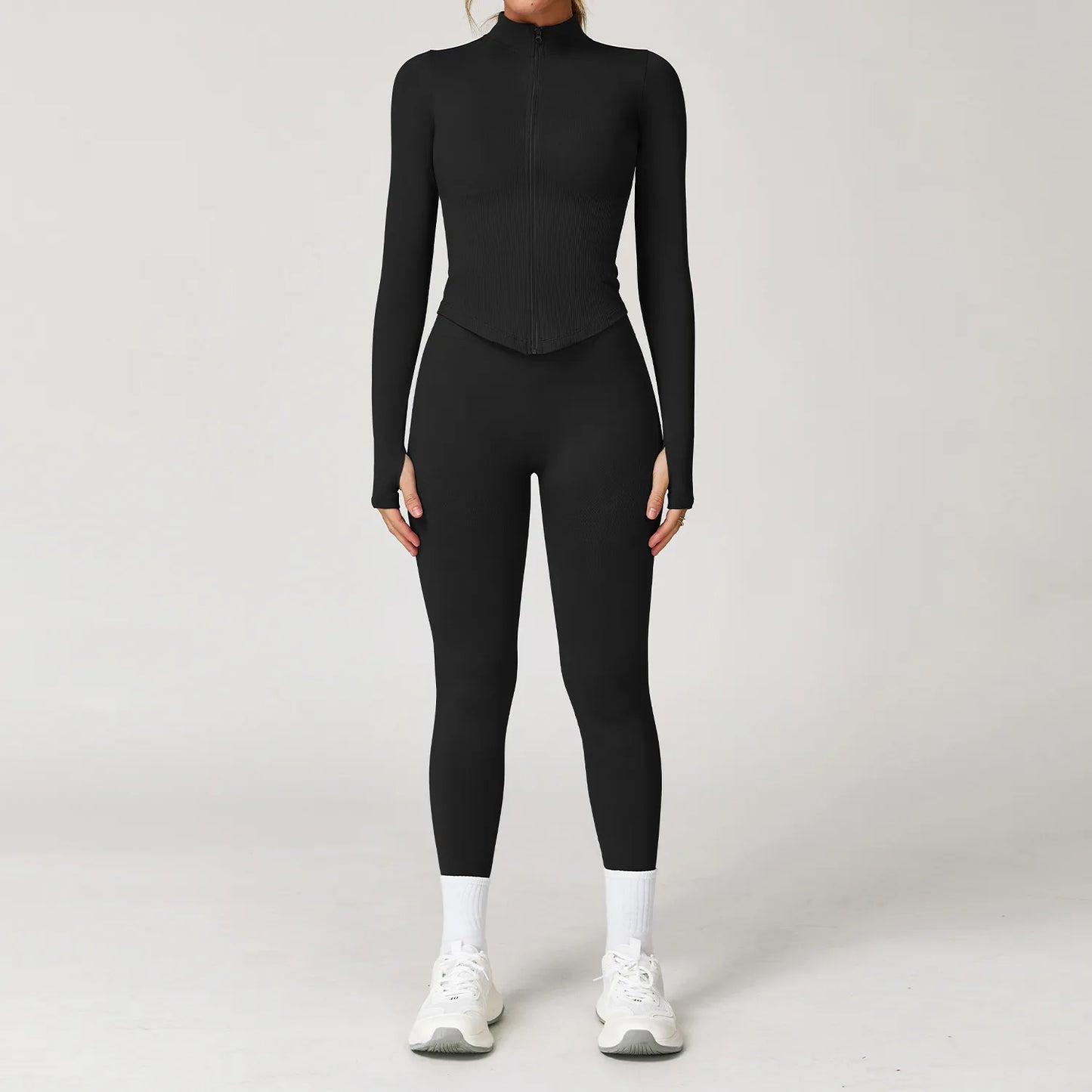 Seamless Yoga Set 2/3/4 Pieces - Women's Gym Clothes with Long Sleeve Top