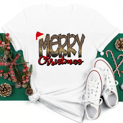 Women’s Holiday Santa Graphic Tee – Merry Christmas Casual Top