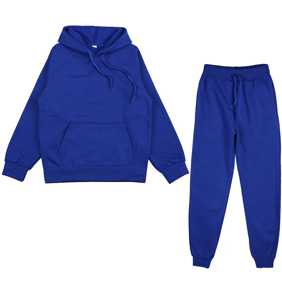 Women's 2-Piece Fitness Tracksuit - Hoodie & High Waist Sweatpants Set