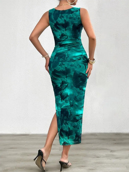 Hot 2025 Women’s Summer Dress – Slim Sleeveless Print with Chic Split – Grab Yours Now!
