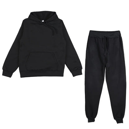 Women's 2-Piece Fitness Tracksuit - Hoodie & High Waist Sweatpants Set