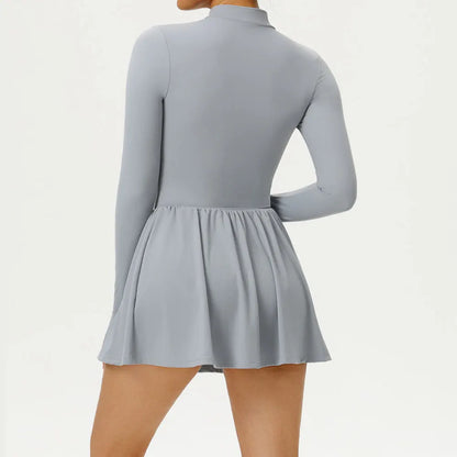 Women's Yoga Jumpsuit with Shorts - Long Sleeve Push Up Fitness Bodysuit